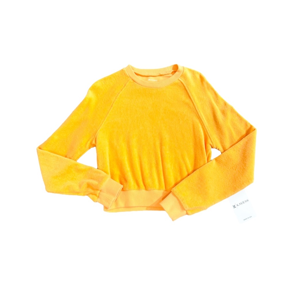 NWT Kaveah Apricot French Terry Cloth Crewneck